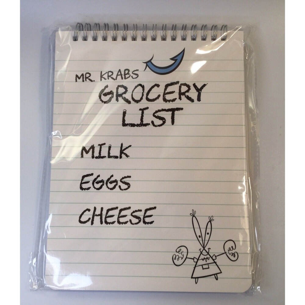 Spongebob Squarepants Mr Krabs Grocery List Notebook Pad CultureFly Exc Krusty